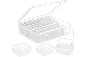 30 Pcs Mini Bead Storage Box with Lids Plastic with 66 Label,Small Parts Beadig Supplies Craft Organizers and Storage Contain