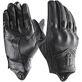 Harssidanzar Leather Motorcycle Gloves for Men Touchscreen GM028