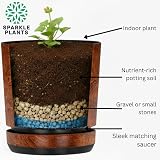 KORAD Wood Effect Small Flower Indoor Plant Pot with Saucer 12 cm 6 sizes 25 view 9