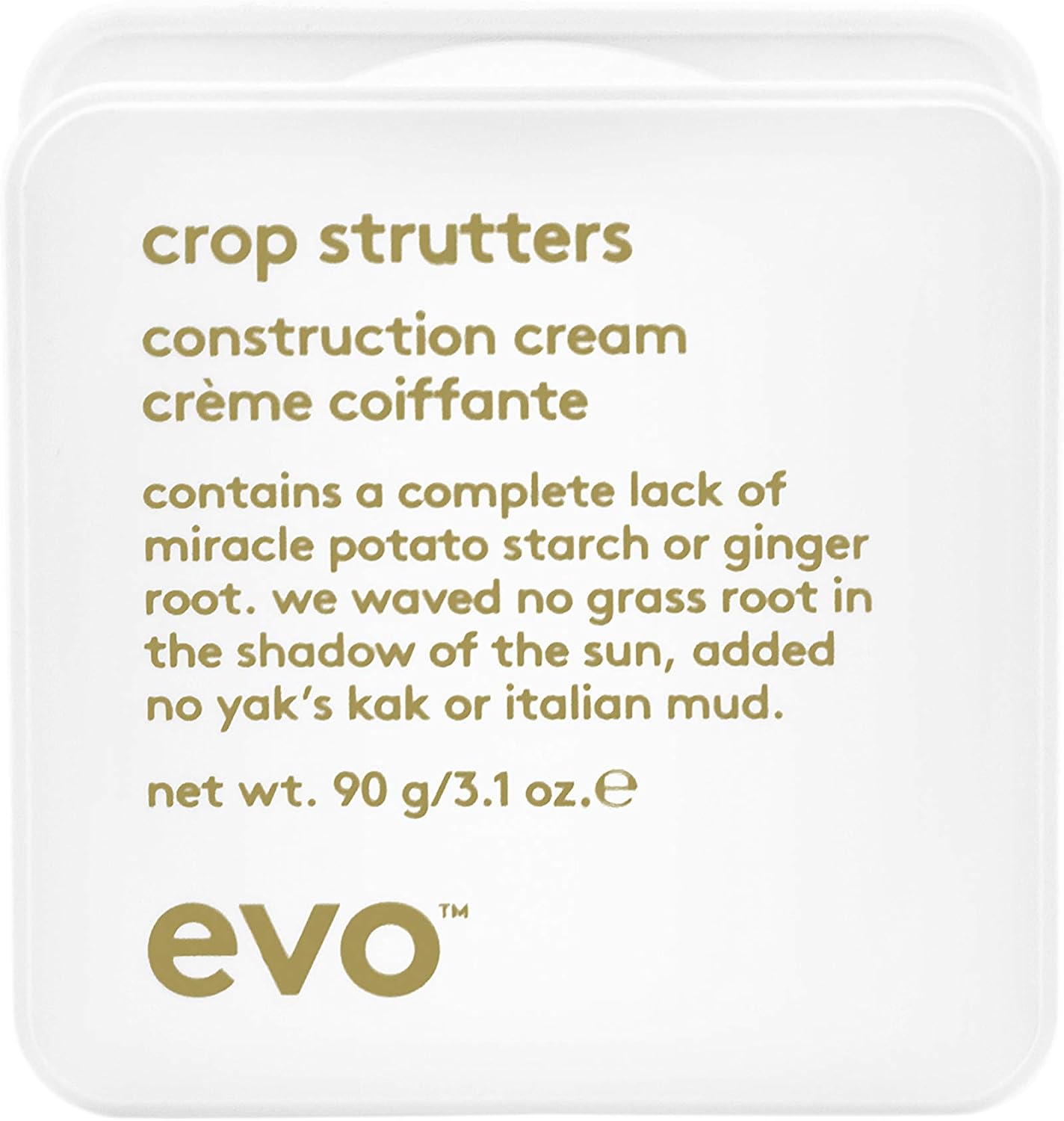 Evo Crop Strutters Hair Styling Cream for All/Short Hair - Medium Hold & Texturising Hair Product - 90g, transparent, 90 g (Pack of 1)
