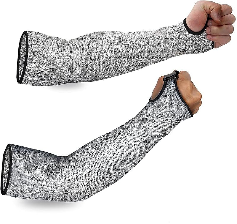 Ghopy 2Pcs Arm Protection Sleeves Level 5 Cut Resistant with Thumb Hole 45cm