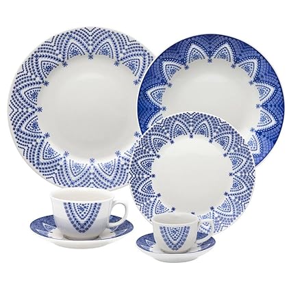 Oxford 7891361950591 42 Piece Flamingo Dinnerware Set, Milano
