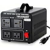 Yinleader 1500W 110V to 220V or 220V/230V/240V to 110V/120V Power Converter | Step Up/Down Voltage Transformer Converter for Use 220V Overseas Appliances,Circuit Breaker Protection