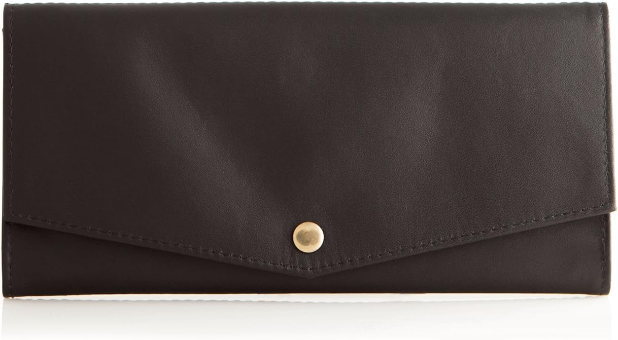 Strada Womens Wallet | Leather, Minimalist, Slim, RFID Protected, Water Resistant, Mini Pen Included | Holds 24 cards, Black