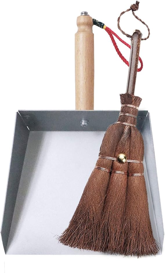 OAKART Mini Dustpan and Brush Set Stainless Steel Handmade Natural Bristles Broom Amazon.co.uk