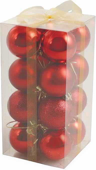Galileo Casa 2411367 Lot De 16 Boules De Noël Rouge