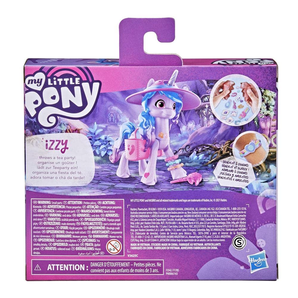 My Little Pony: A New Generation Movie Crystal Adventure Izzy Moonbow - 3-Inch Purple Pony Toy, Surprise Accessories, Friendship Bracelet
