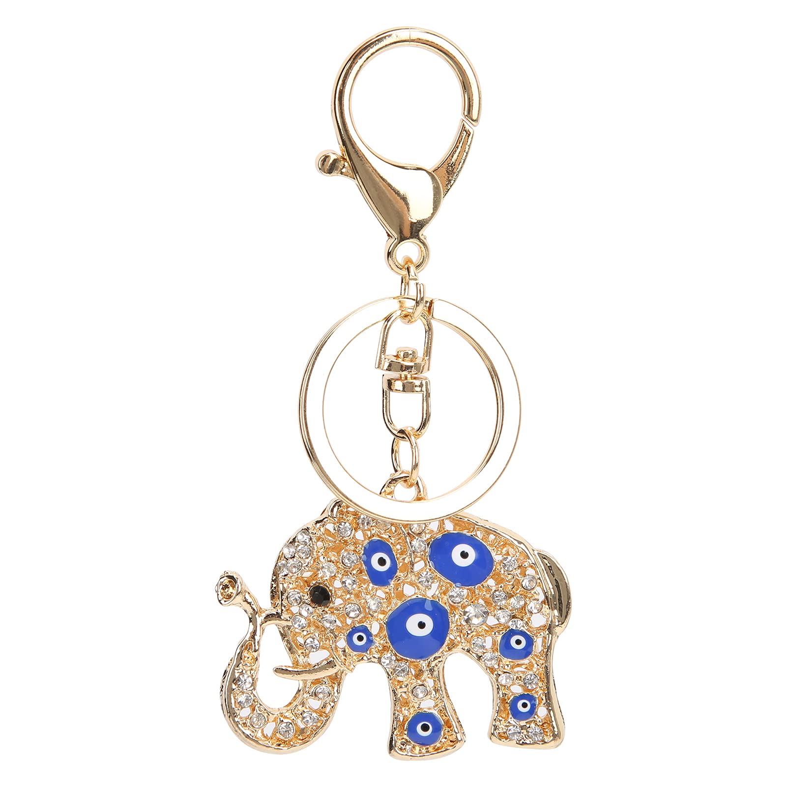 Turkish Blue Evil Eye Keychain,Elephant Key Chain, Charms Pendants Crafting Glass Zinc Alloy Amulet Hanging Ornament Accessories with Keyring, Gift for Good Luck Handbag Hooks Home Decoration