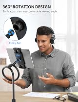 FATE TO FATE Gooseneck Tablet Holder Universal 360° Flexible Bed Mount view 4