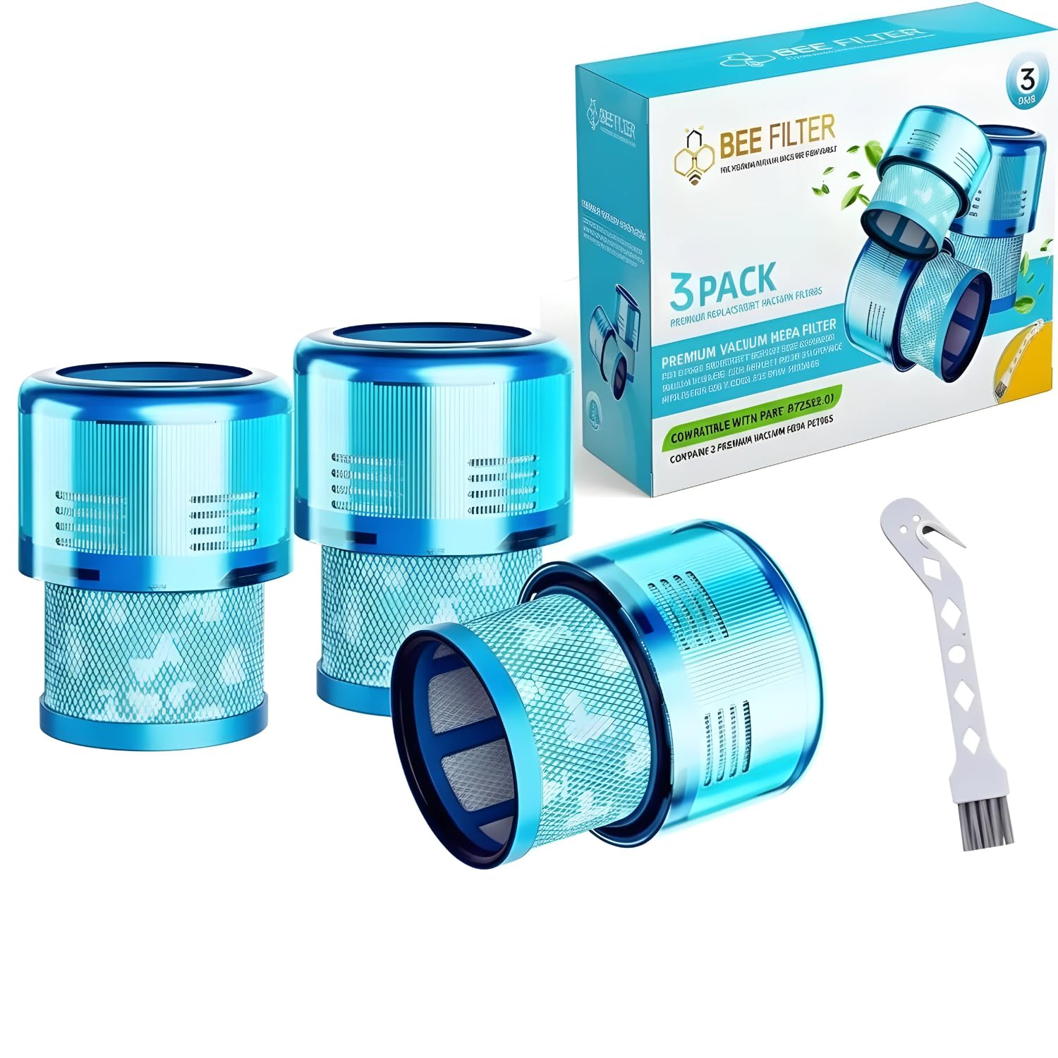 Dyson Gen5 Detect Filter, 3-Pack Premium True HEPA Replacement Filters for Dyson Gen5 Detect, Gen5 Detect vacuum, Gen5detect Absolute, Gen5outsize Absolute, Gen5detect, Gen5outsize, Part no. 972352-01