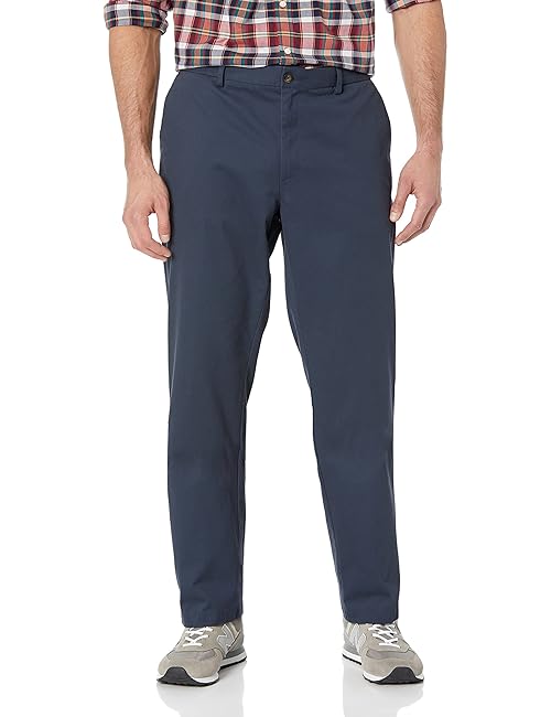 Amazon Essentials Men's Straight-Fit Wrinkle-Resistant Flat-Front Chino Pant, Navy, 32W x 33L