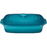 Le Creuset Stoneware Covered Rectangular Casserole, 3.5 qt. (12.5" x 8.5"), Caribbean