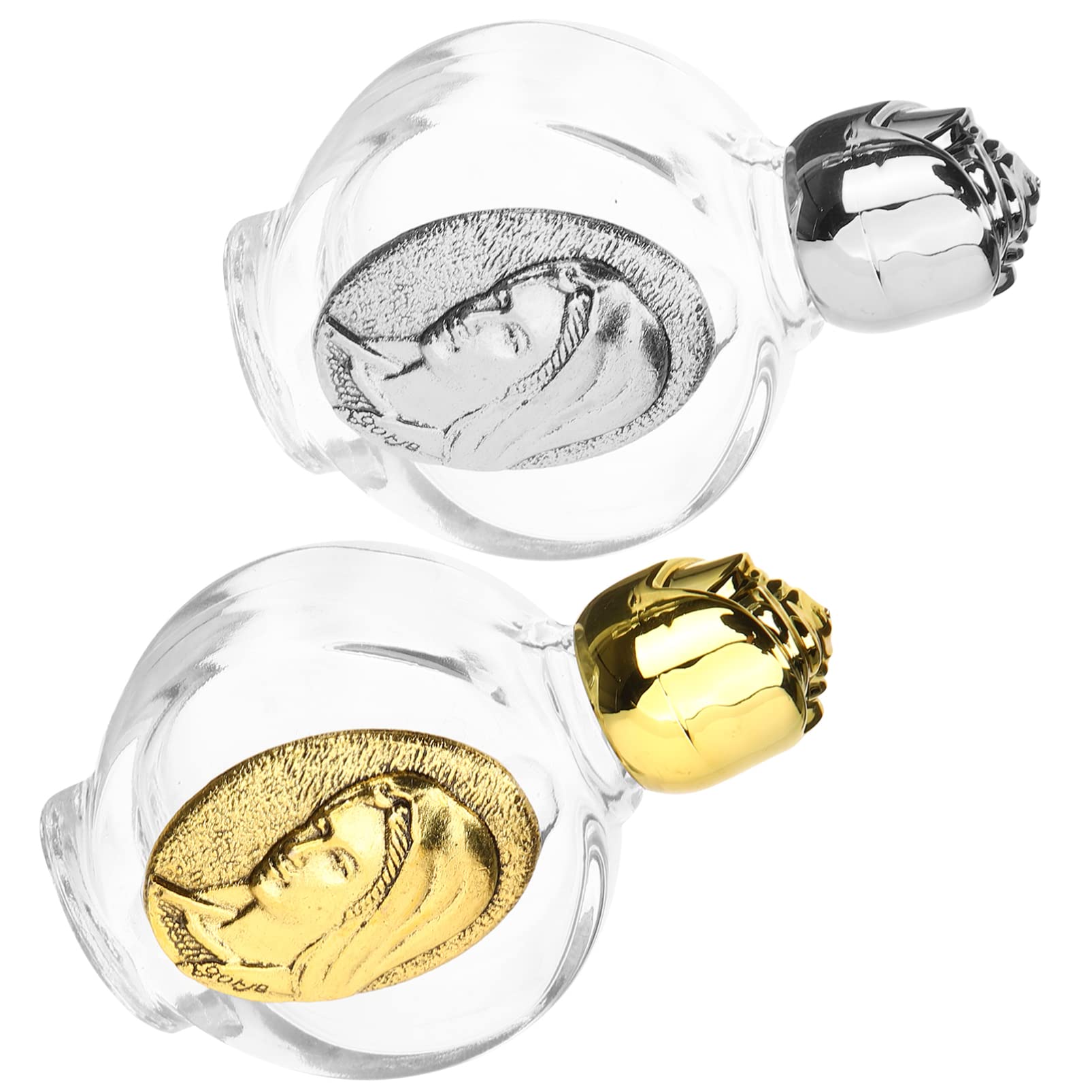Religious Exorcism Bottle 2pcs Glass Holy Water Bottle Clear Empty Refillable Glass Holy Water Container Christian Religious Decorative Supplies Easter Party Favors