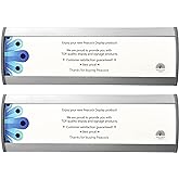 Peacock display Curved Office Business Door Sign Holder | Aluminum Wall Mount Name Plate Holder, cubicle sign holder, sturdy and beautiful – 8.00" W X 2.80" H (N70x8" 2 sign)