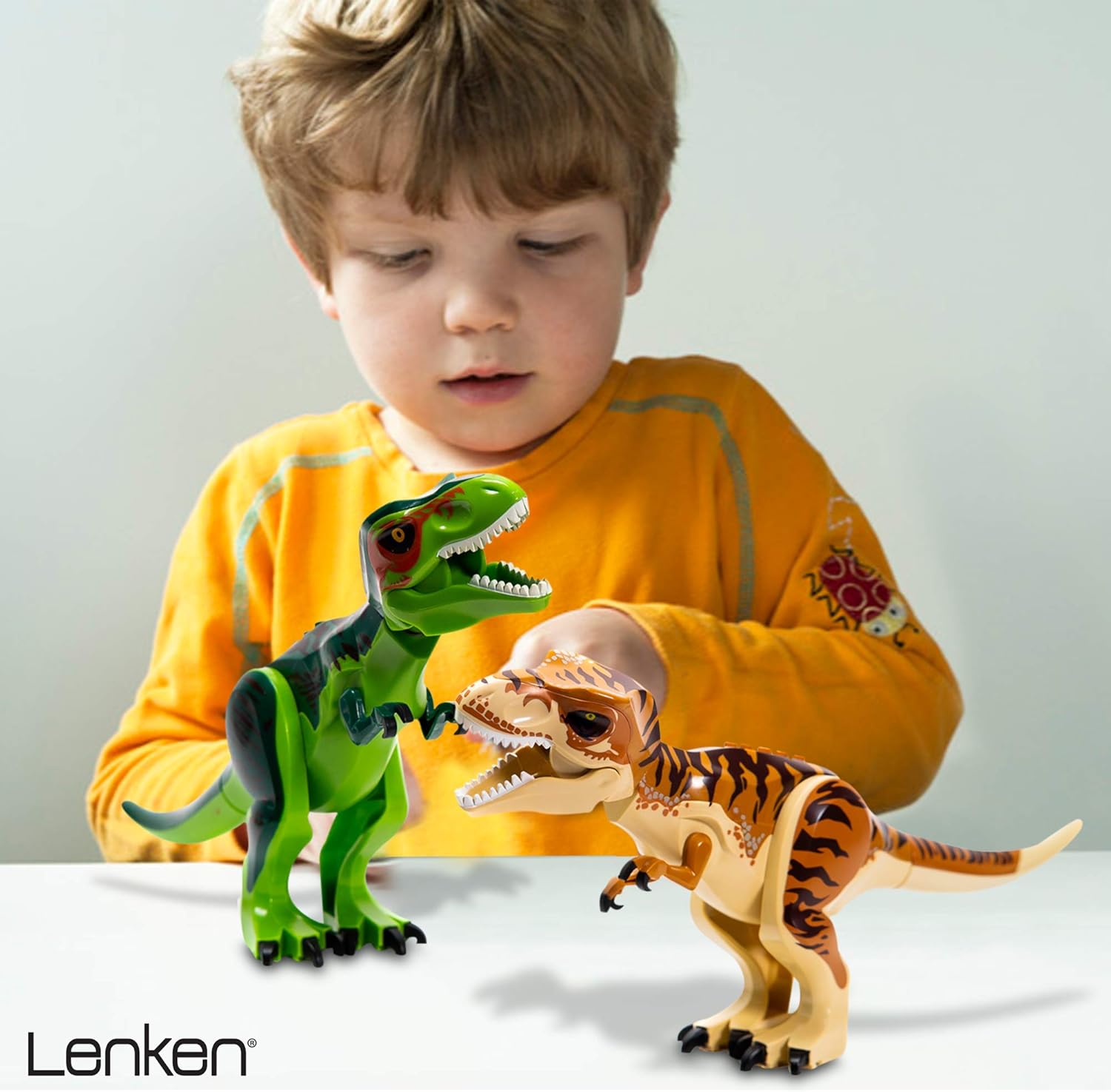 18Pcs Jumbo Dinosaurs Action Figures with Movable Dinosaur Toys 6 to 9