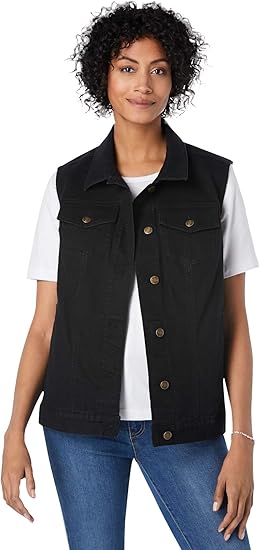 plus size white jean vest