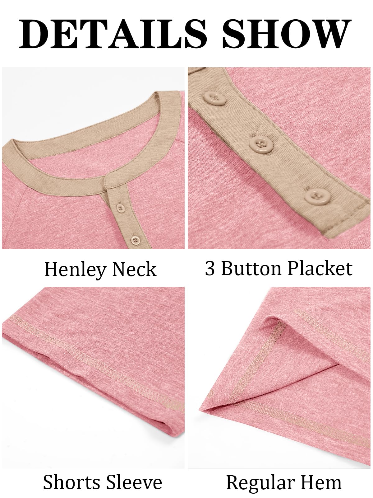 Makkrom Mens Henley Shirts Short Sleeve Casual Summer Basic T Shirts Button Vintage Lightweight Tee Tops