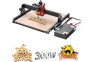VEVOR CNC Router Machine, 300W Spindle, 3-Axis Wood Engraving Milling Machine, with 15.75 x 15.75 x 2.36 in Working Area, Offline Controller, Aluminum Alloy Structure, for Wood Acrylic Carving Cutting