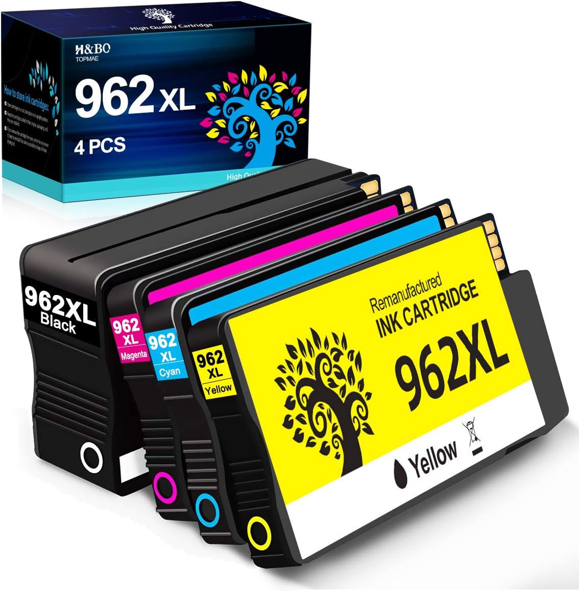 H&BO TOPMAE Remanufactured Ink Cartridge Replacement for HP 962XL 962 XL for HP OfficeJet Pro