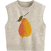 CIDER Women’s Sweater Vest Knit Sleeveless Pear Cute Graphic Sweater Vest Tank Top Fall Outfits