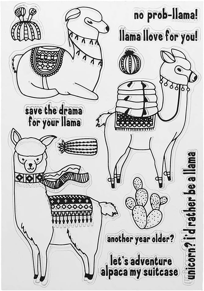 Haayward Cute Alpaca DIY Silicone Clear Stamp Cling Seal Scrapbook Embossing Album Decor
