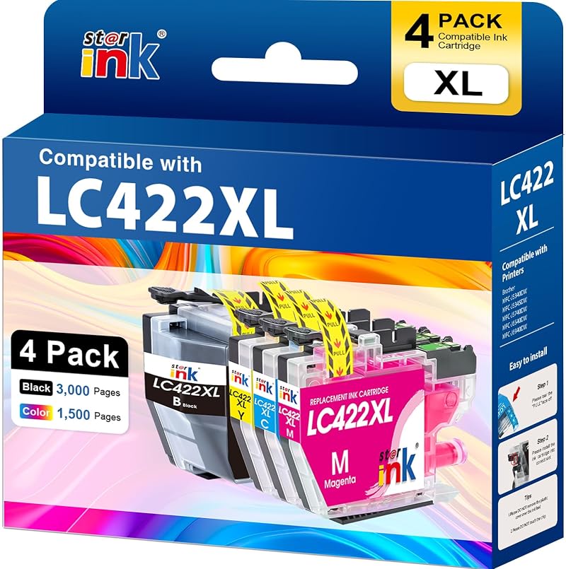 starink LC422XL Ink Cartridges 4-Pack for Brother MFC-J5740DW MFC-J6940DW