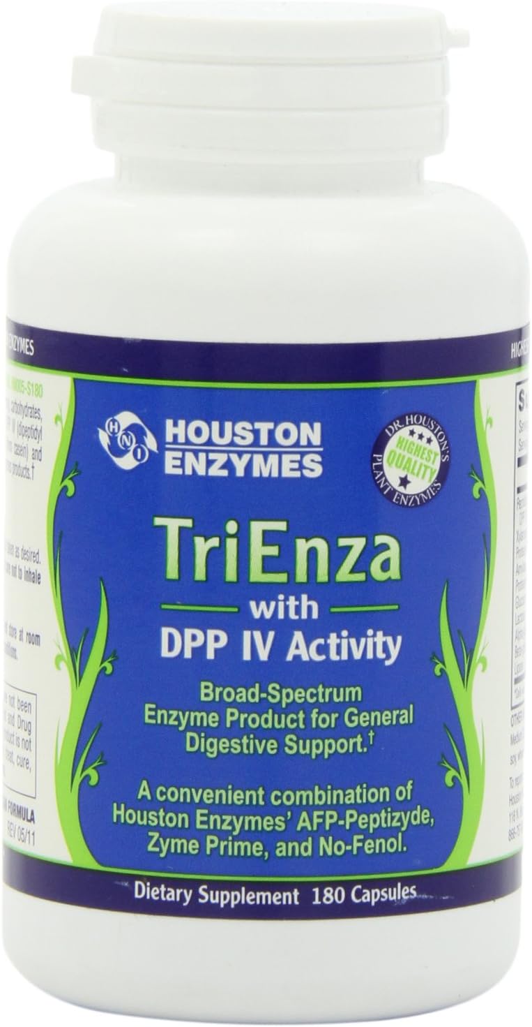 Houston Enzymes, TriEnza with DPP IV Activity, 180 Capsules