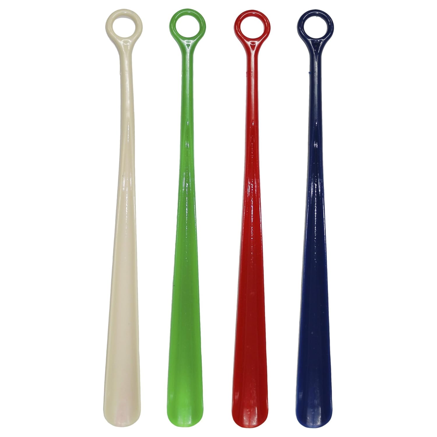 2 x Extra Long 48cm Plastic Shoe Horns with Hanging Hole Various Colours