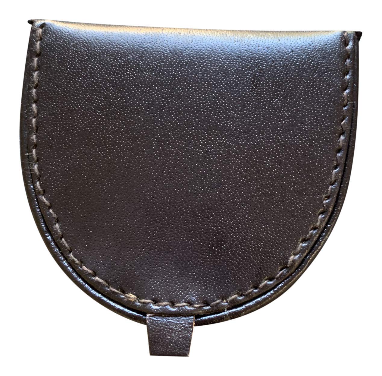 Lorenz Men's Leather Horse Shoe Shape Tray Coin Purse - Dark Brown