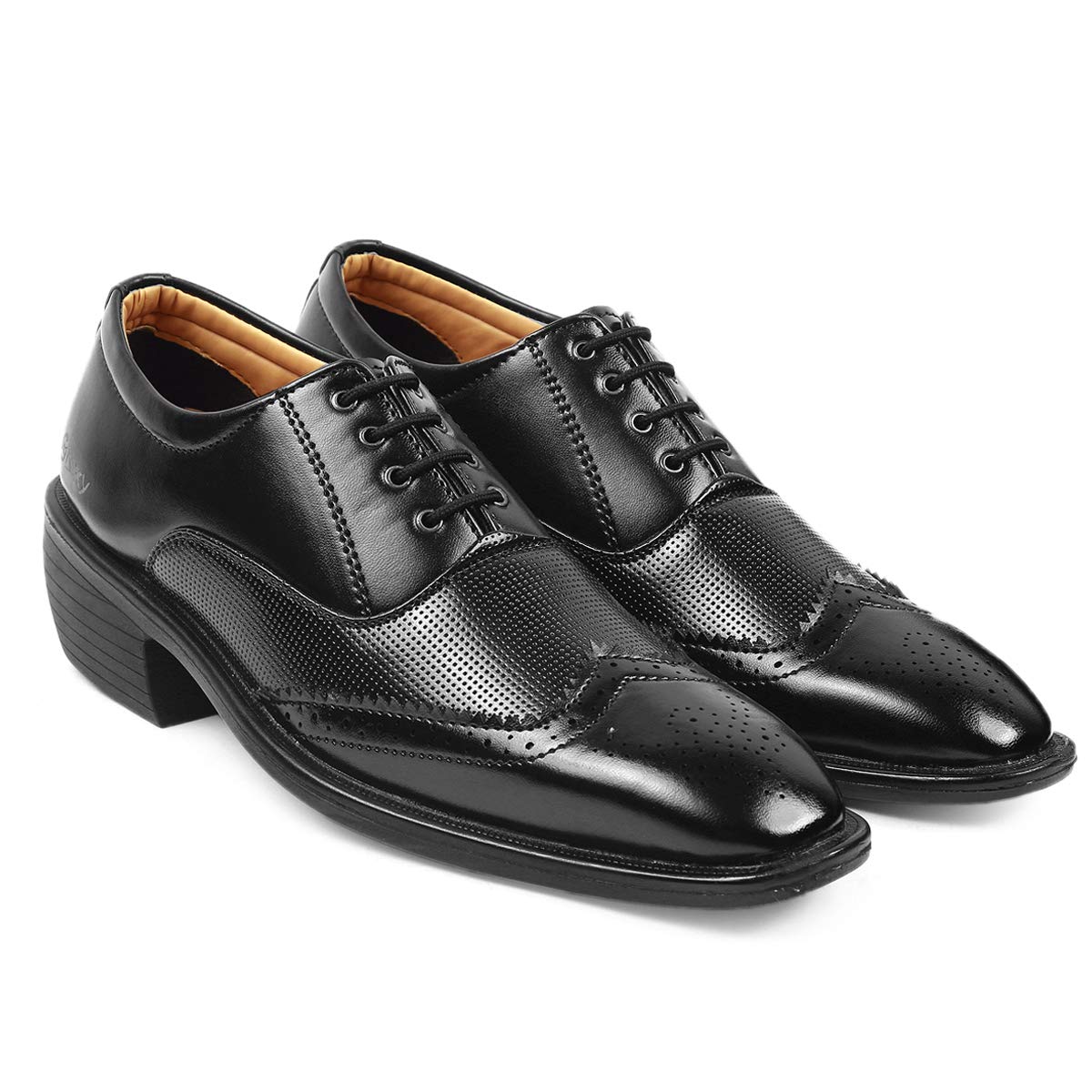 Buy Men's Height Increasing Faux Leather Formal Brogue Laceup Shoes at