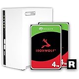 QNAP 2 Bay Home NAS with 4TB Storage Capacity, Preconfigured RAID 1 Seagate IronWolf Drives Bundle, with 1GbE Ports (TS-233-2