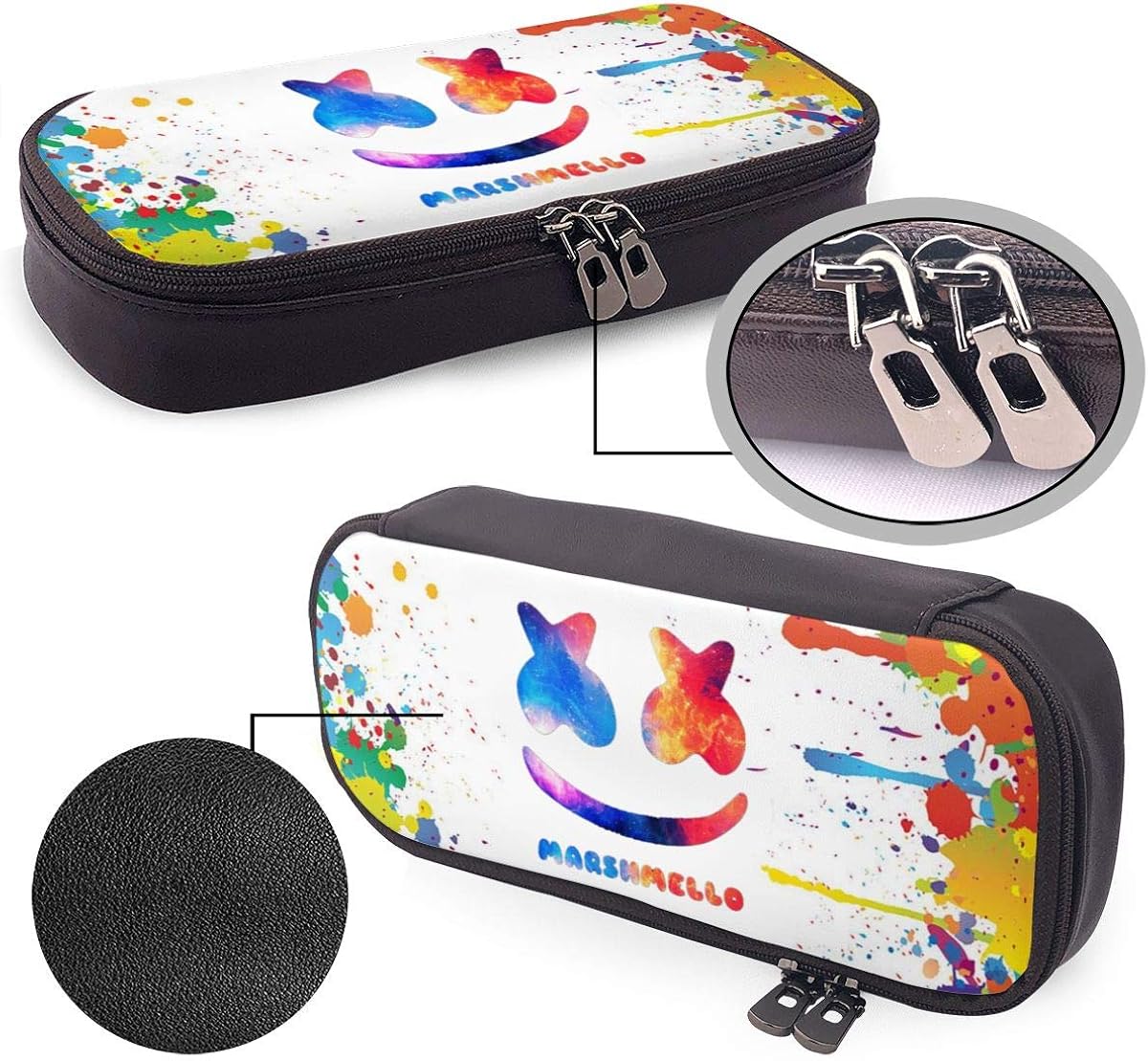 Amazon Co Jp Marshmello マシュメロ ペンケース 文具ケース 文具収納ケース 筆袋 Puレザー 服 ファッション小物