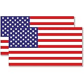 2 Pack American Flag Vinyl Sticker - 6 x 3 Inches - USA Flag Sticker Set for Cars, Trucks, Computer, Wall & Windows Sticker, Stickers for Laptop, Adhesive Decal Waterproof Bumper Stickers