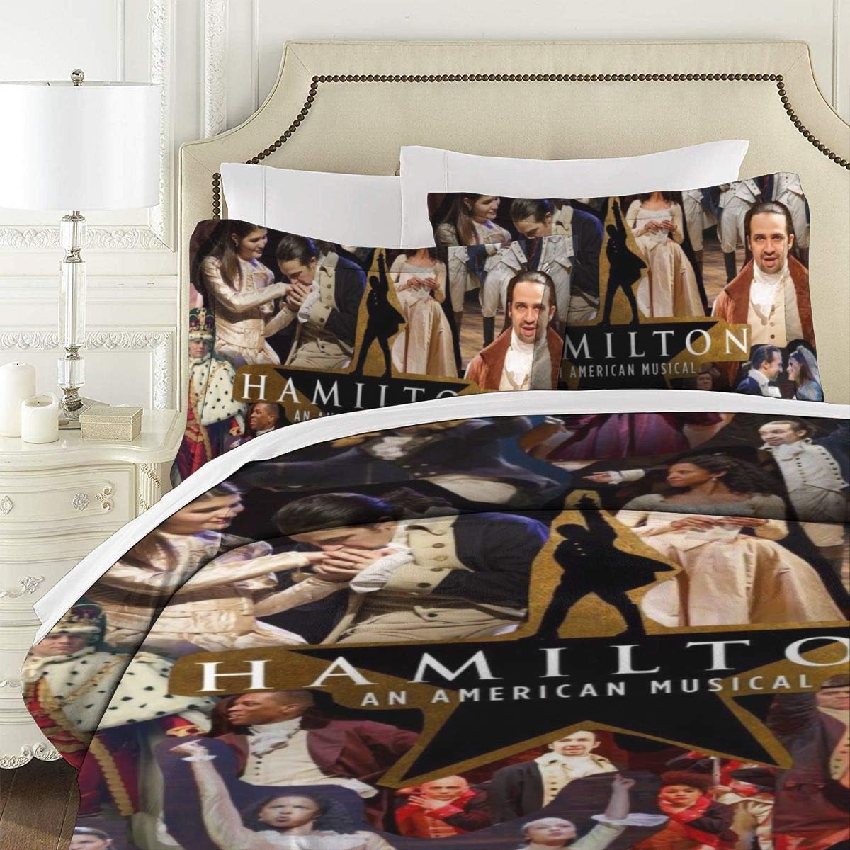 IIIUUbhswb Hamilton 3-Piece Bedding Set 86"X70" Soft Printed Microfiber Comforter Cover with Zipper Closure: Home & Kitchen