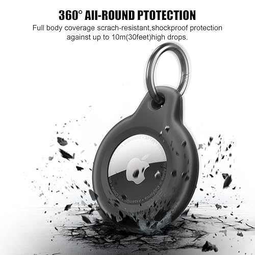 2 Pack AirTag Protective Cases - Waterproof Cover With Key Ring