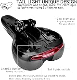 DAWAY C66 Comfortable Bike Seat with Memory Foam and Taillight view 3