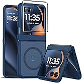 AFENGBOX for Motorola Razr 2025 Magnetic Case,Moto Razr 2025 Phone Case Compatible with Magsafe,Slim Thin Shockproof Protective Cover with Screen Protector for Motorola Razr 2025,Dark Blue