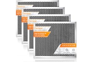 Cenipar 97007696 Range Hood Filter,41f Stove Hood Vent Filter Replacement For Broan& Nutone Charcoal Carbon Combo Replace 6105c 97005687-By Size 8.75" X 10.5 X .44"(4 Pack)