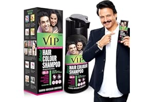 VBIP HAOIR COLOUR SHAMPOO 180ml Black for Men & Women | Alternate to Hair Dye | Salon Like Hair Color | Instant Beard Color -