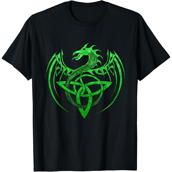 服/ファッション PS:Mythical Dragon Clutching Celtic Moon Amazon.com: Beautiful Celtic Irish Green Tribal Dragon Fantasy Art