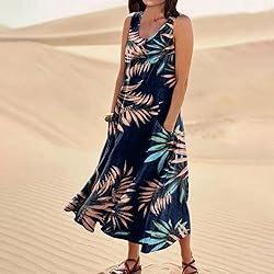 Generic Women's Dresses Floral Print Cotton Linen