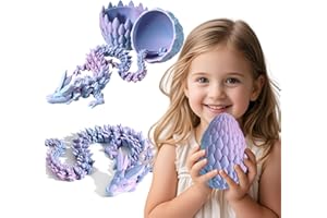 DAK HAAN 3D Printed Dragon,Dragon Eggs with Dragon Inside,Surprise Dragon Egg Toy,12'' Full Articulated Crystal 3D Dragon