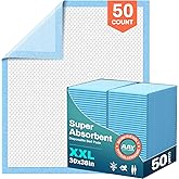 AAY Bed Pads Disposable 30" x 36" (50 Count), Extra Large Super Absorbency Disposable Underpads for Incontinence, Premium Leakproof Protective Chucks Pee Pads for Adult, Kids, Puppy Training