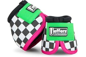 Jeffers Expression No Turn Bell Boots for Horses - Skater Cowgirl, Large | Shock Absorbing Hoof Protection | Secure Double Hook & Loop Closure, Perfect for Turnout, Training, & Riding - 1 Pair