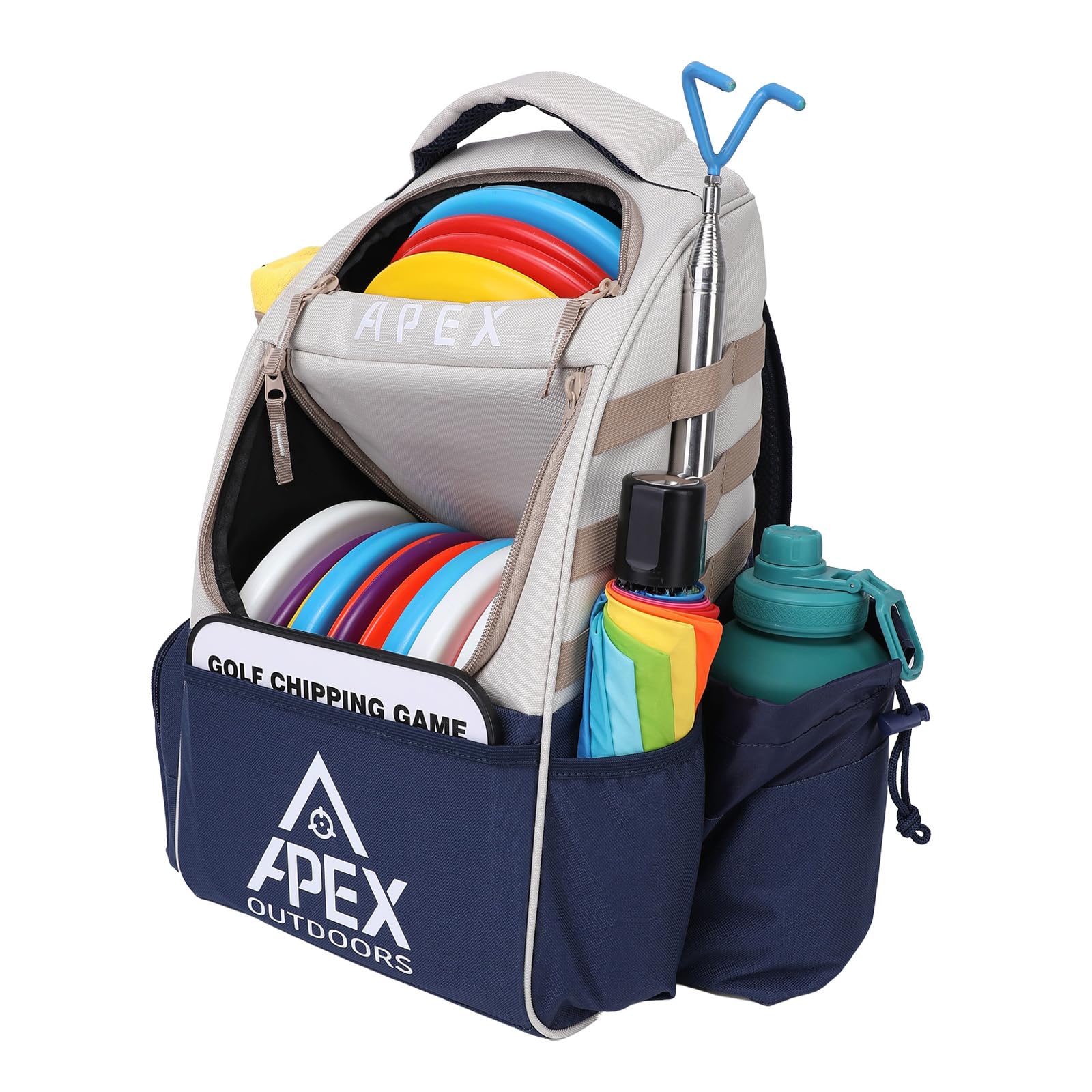 Apex Outdoors Disc Golf Bag, Large Disc Golf Backpack Holds Over 21 Discs, Durable & Lightweight with Multiple Storage Pockets Image
