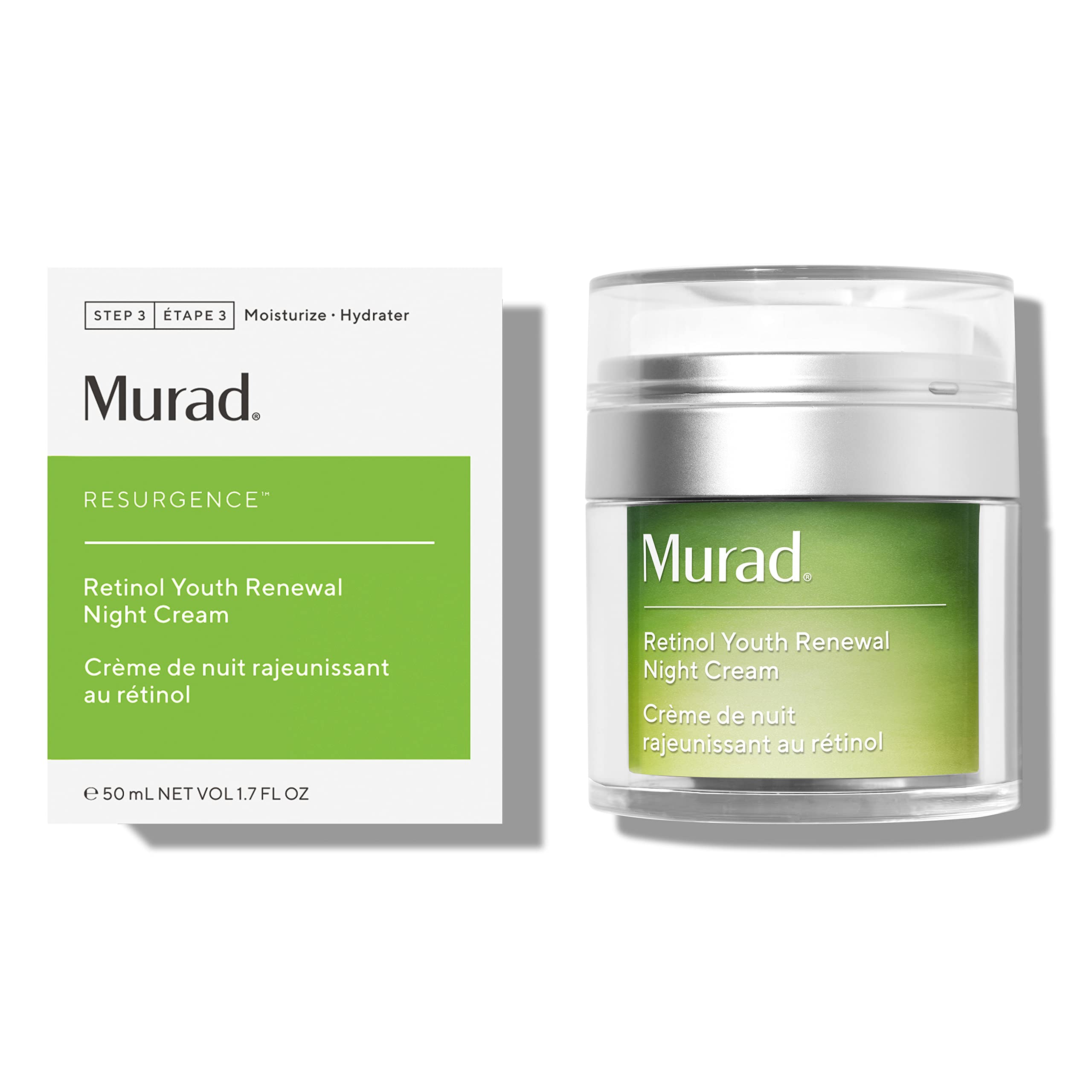 Murad Retinol Youth Renewal Night Cream 50ml - Anti-Aging Retinol moisturiser for Wrinkles & Fine Lines - Hydrating, Firming & Smoothing Skincare Treatment - For Youthful, Radiant Skin