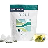 Rishi Tea Sencha Green Japanese Organic Sachet Tea Bags, Caffeinated, 30ct | Classic Japanese Sencha Green Tea, Enjoy Hot or Iced, Sustainable, 30 Servings