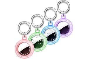 Waterproof for Airtag Holder, DDJ 4 Pack for Airtag Case with Keychain, for AirTag Case for Dog Collar, Luggage, Keys, Full B