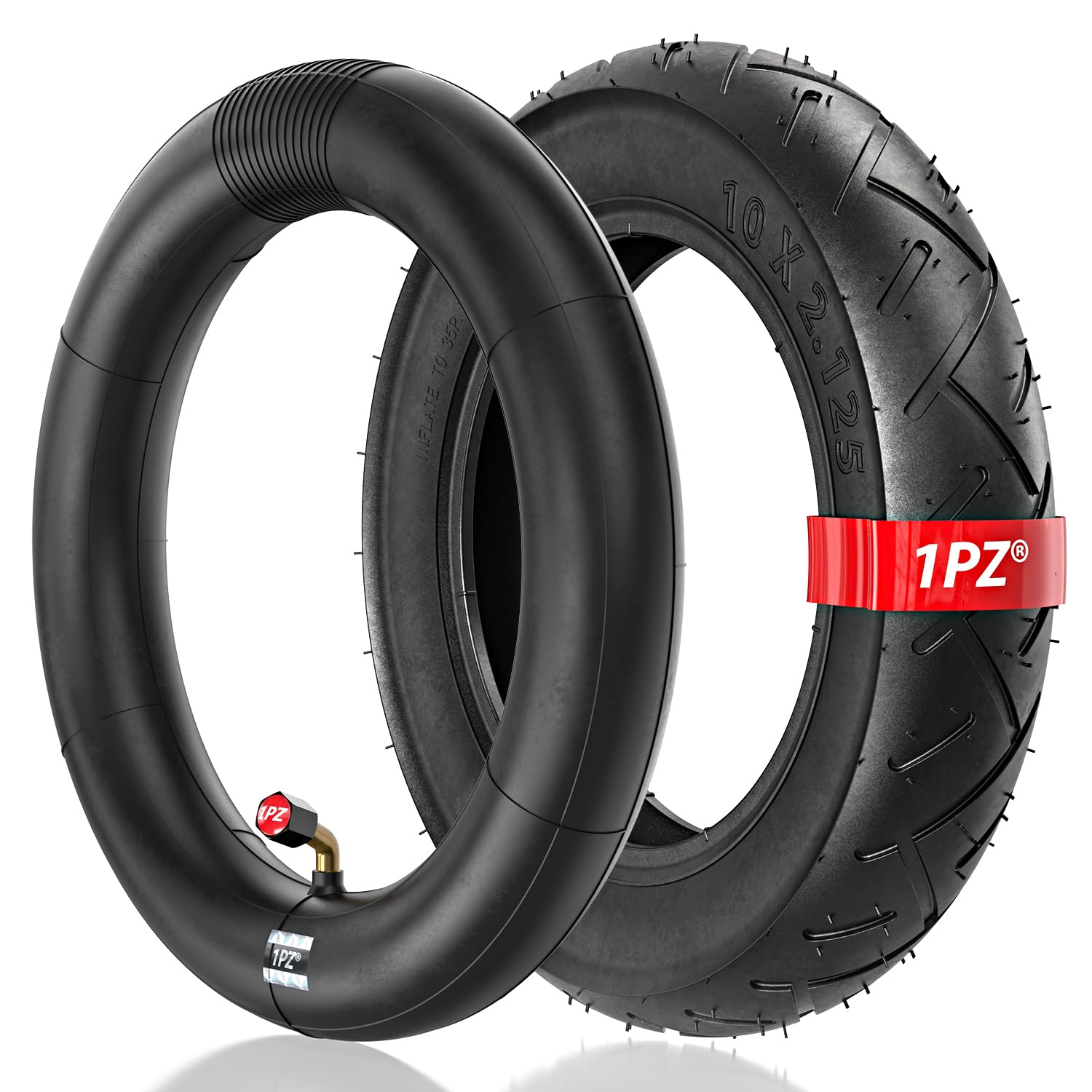 Photo 1 of 1PZ ITX-RFS Heavy Duty 10x2.125/10 x 2 Tire and Inner Tube with Bent Valve Stem for Smart Electric Balance Scooter Bike, Stroller, Bicycle, Tricycle 10" inch Unicycle