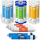 Express Water – 3 Year Reverse Osmosis System Replacement Filter Set – 23 Water Filters with 50 GPD RO Membrane, Carbon GAC, ACB, PAC Filters, Sediment SED Filters – 10 inch Size